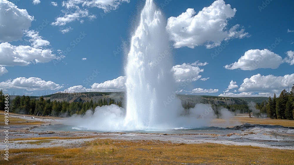 Geyser Eruption in Yellowstone National Park Geyser Eruption in Yellowstone National Park