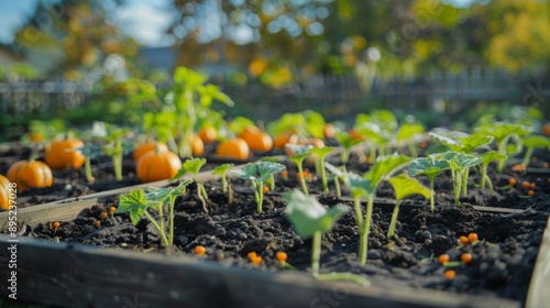 pumpkin seeds in raised beds generative ai