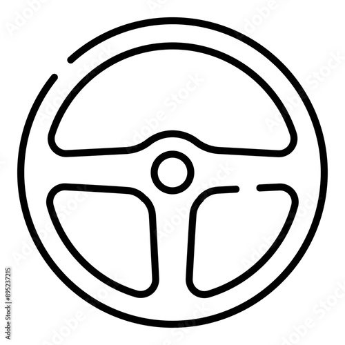 Steering wheel black line icon