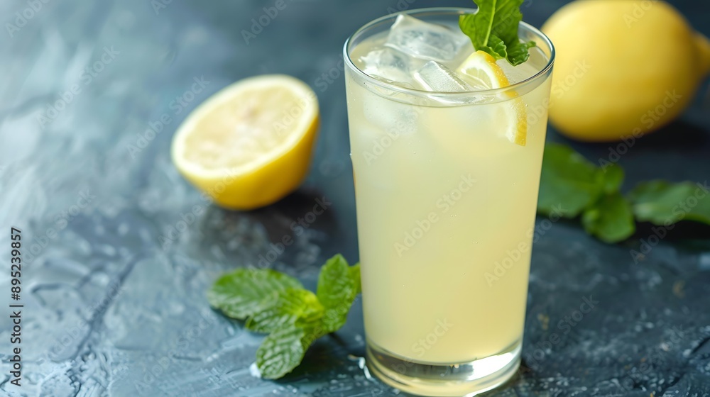 Glass of Lemonade with Lemon and Mint Glass of Lemonade with Lemon and Mint