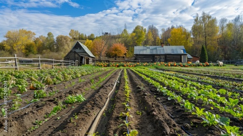 pumpkin planting on farm generative ai