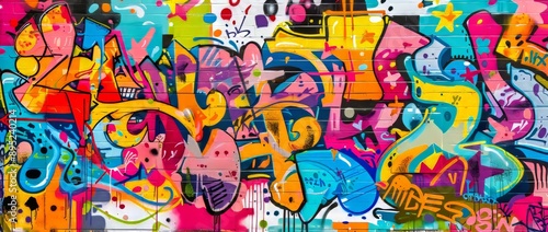 An abstract graffiti wall background, generated from Generic AI, which could be used as a pop art backdrop.