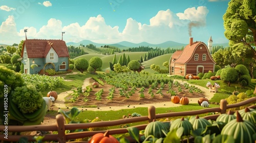 pumpkin planting on farm generative ai