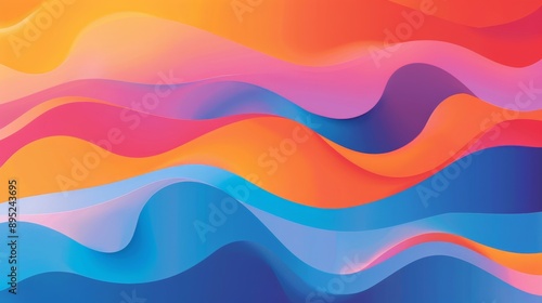 Colorful gradient wallpaper with wavy shapes