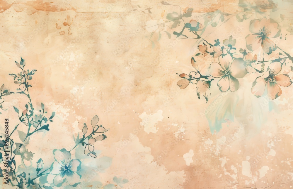 A picture of flowers on a textural background, an art drawing, or a photo wallpaper in light colors A picture of flowers on a textural background, an art drawing, or a photo wallpaper in light colors