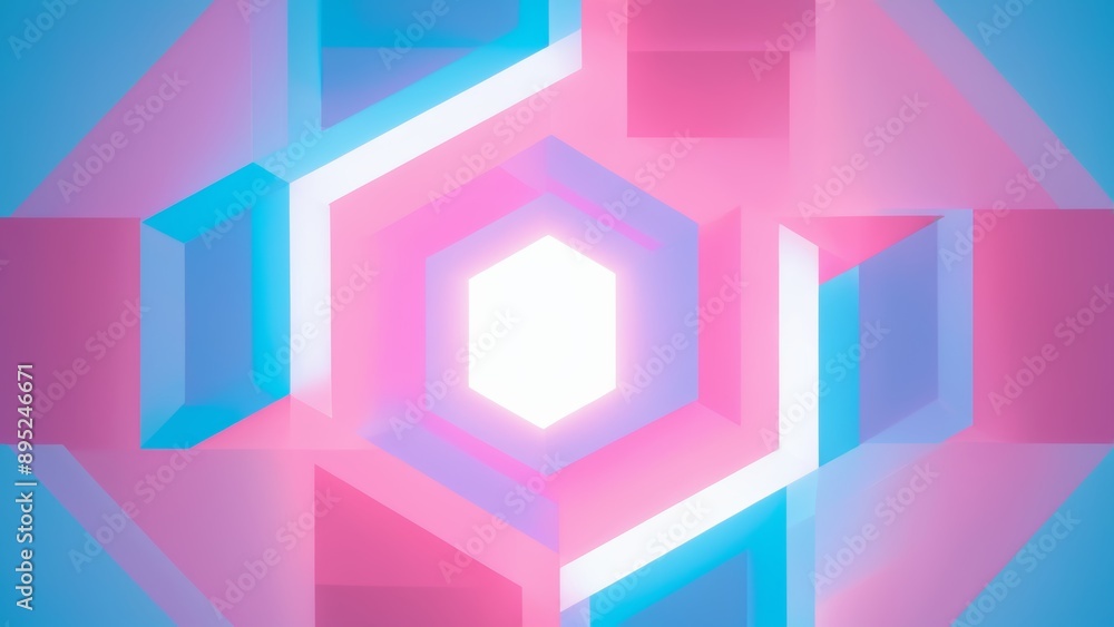 Geometric abstract art with blue and pink diagonal design, smooth gradients Geometric abstract art with blue and pink diagonal design, smooth gradients