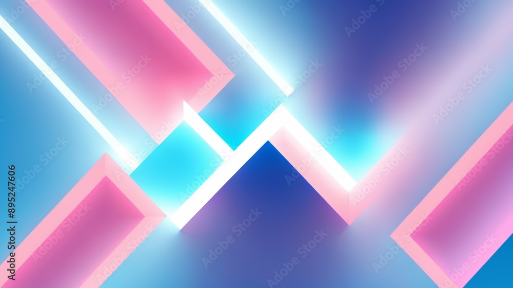 Abstract geometric art with blue and pink diagonal design, smooth gradient render Abstract geometric art with blue and pink diagonal design, smooth gradient render