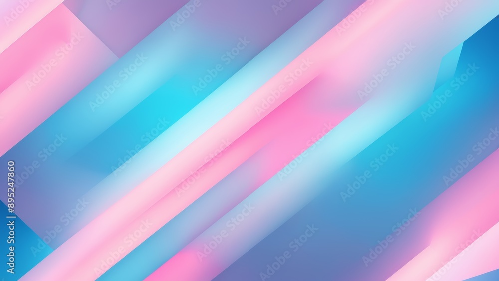 Abstract geometric art with blue and pink diagonal design, smooth gradient render Abstract geometric art with blue and pink diagonal design, smooth gradient render