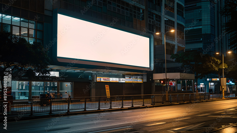 billboard mock-up among sky scrapers in New York billboard mock-up among sky scrapers in New York