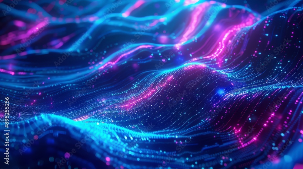 Abstract Blue And Pink Swirling Particle Background. Abstract Blue And Pink Swirling Particle Background.