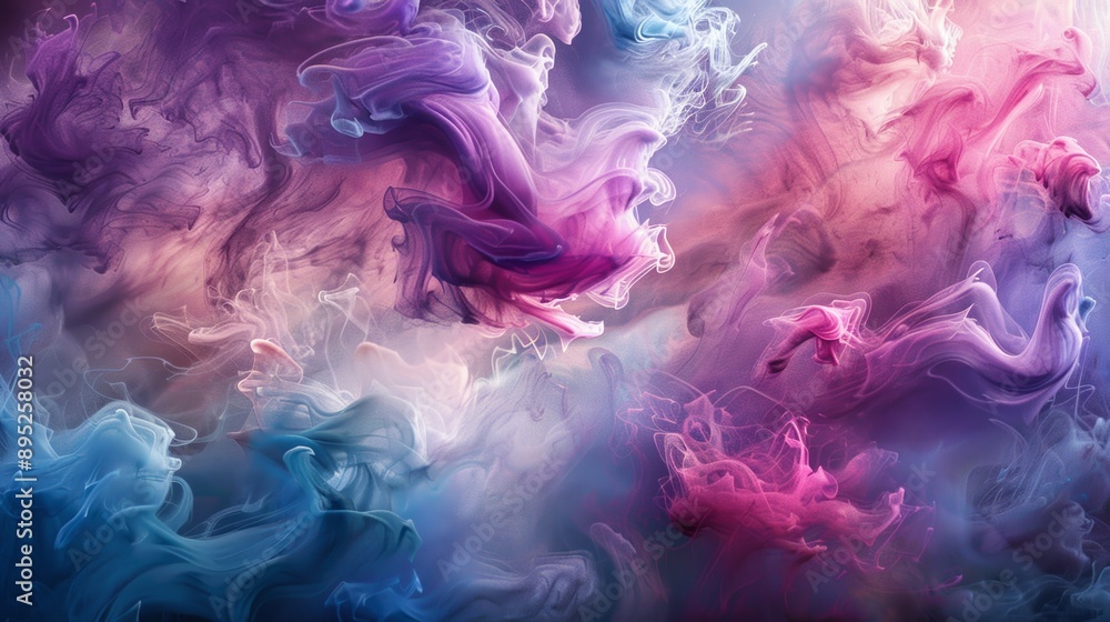Fototapeta premium Abstract colorful smoke background creating magical atmosphere