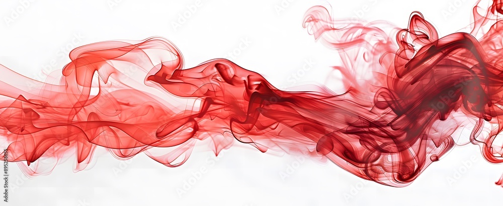 Bright red smoke on a white background with artistic effects.
Bright red smoke on a white background with artistic effects.