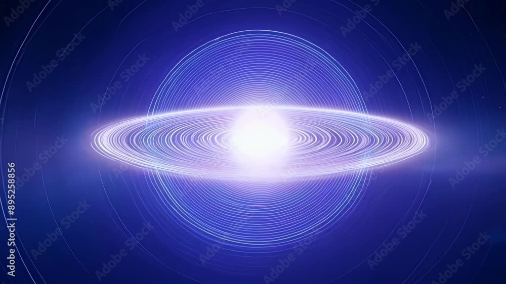 Waves of energy radiating from a central source filling the vastness of space. Waves of energy radiating from a central source filling the vastness of space.