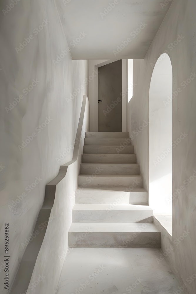 Obraz premium Minimalist Concrete Staircase Interior Design