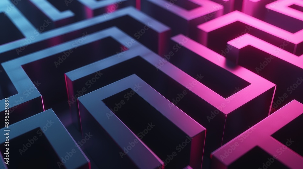 Futuristic metallic patterns forming a textured 3D design, highlighted by neon lights Futuristic metallic patterns forming a textured 3D design, highlighted by neon lights