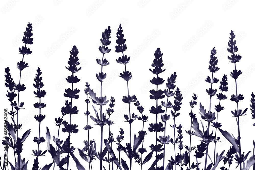 Fototapeta premium Serene silhouette of lavender sprigs 