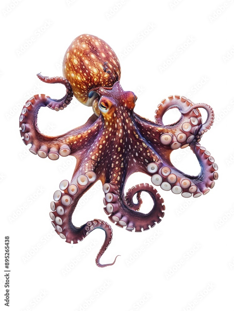 Obraz premium An octopus wearing a ball on its head