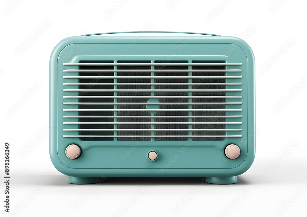 A simple, teal retro radio with a clean white background.
A simple, teal retro radio with a clean white background.