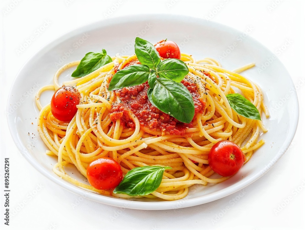 Classic italian pasta penne alla arrabiata with basil and freshly parmesan cheese and cherry tomato sauce. Top view Classic italian pasta penne alla arrabiata with basil and freshly parmesan cheese and cherry tomato sauce. Top view