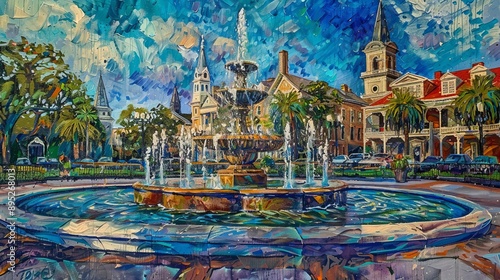 Beautiful view of Jackson Square in New Orleans, Louisiana.