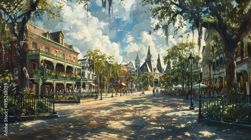 Beautiful view of Jackson Square in New Orleans, Louisiana.