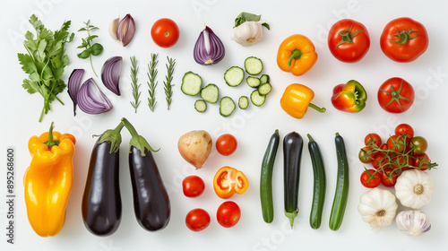 Wallpaper Mural Vegan Ratatouille deconstructed, all parts laid out Torontodigital.ca