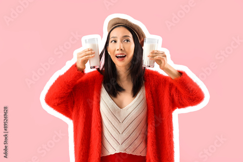Young Asian woman with glas...