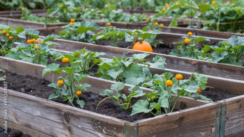 pumpkin seeds in raised beds generative ai