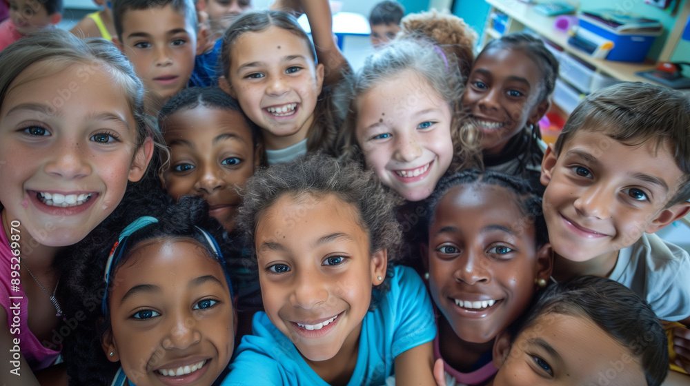 Class_selfie_in_an_elementary_school._Kids_taking Class_selfie_in_an_elementary_school._Kids_taking