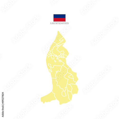 Silhouette and colored (creamy) liechtenstein map vector illustration map Europe