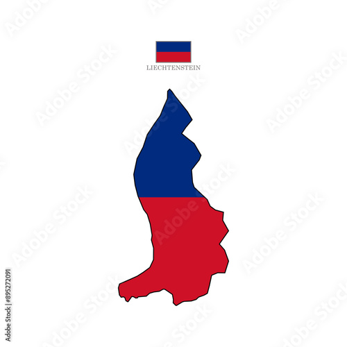 liechtenstein map background with regions, region names and cities in color. liechtenstein map isolated on white background. Vector illustration Europe