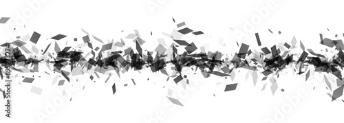 A modern frame of descending grayscale shards, perfect for contemporary design elements on a white rectangular canvas