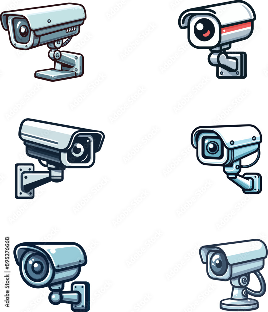 Set collection CCTV camera security device vector Set collection CCTV camera security device vector
