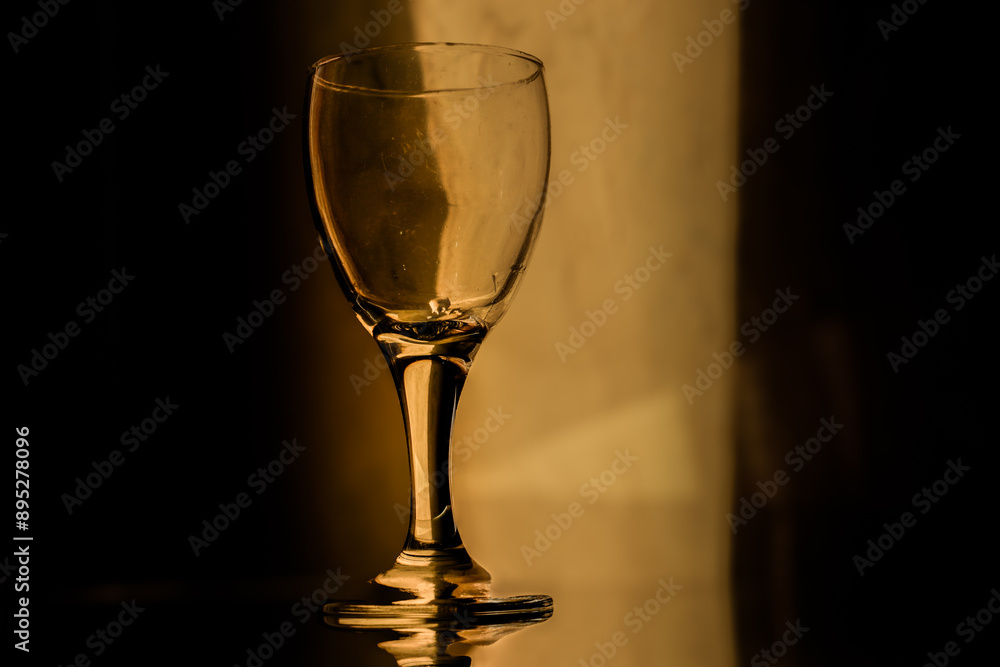 empty wine glass in low light empty wine glass in low light
