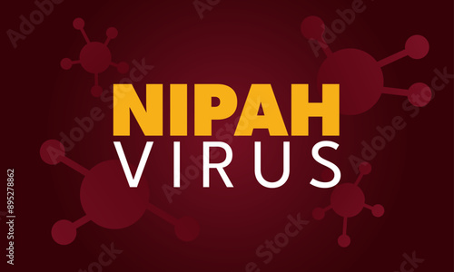 Nipah virus background, banner. Zoonotic infection. Virology concept, vector illustration.