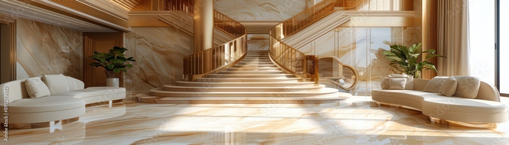 Obraz premium Luxurious Interior Design Expertly Crafted Spaces for Modern Living, Print Advertisement for Upscale Interior Design Services