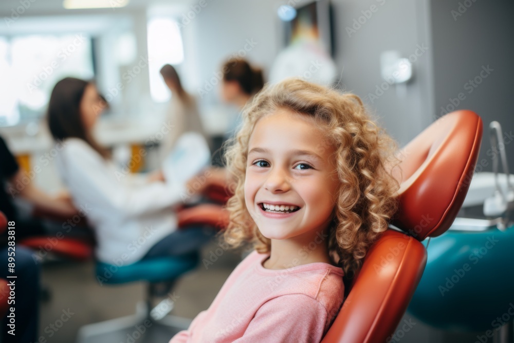 Portrait of a smiling little girl at dentist office Portrait of a smiling little girl at dentist office