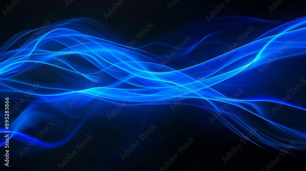 Elegant blue light beams dance across a dark background, producing a captivating energy show. The dynamic patterns create a modern design with a luminous glow Elegant blue light beams dance across a dark background, producing a captivating energy show. The dynamic patterns create a modern design with a luminous glow
