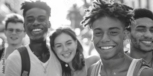 A group of friends or family members standing side by side, possibly at an event or celebration