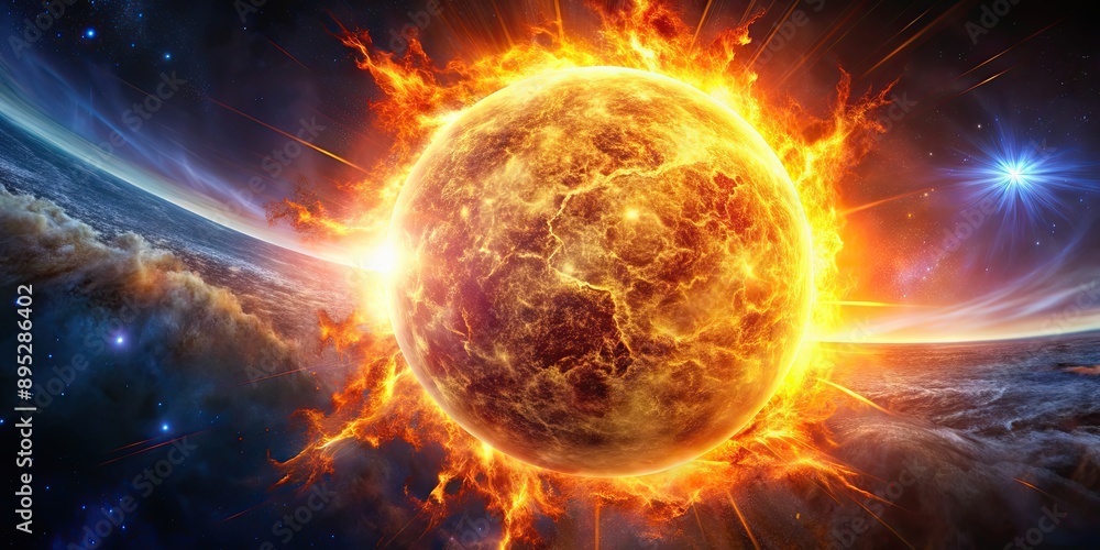 Solar flare explosion in the Sun's atmosphere , astronomy, sun, explosion, energy, solar system, space, atmosphere, star Solar flare explosion in the Sun's atmosphere , astronomy, sun, explosion, energy, solar system, space, atmosphere, star