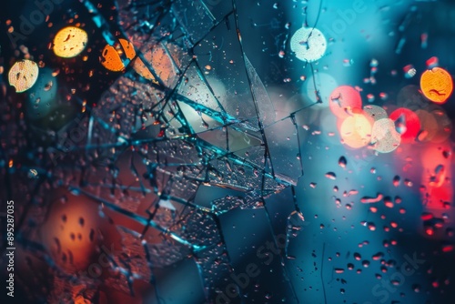 Wet shattered glass