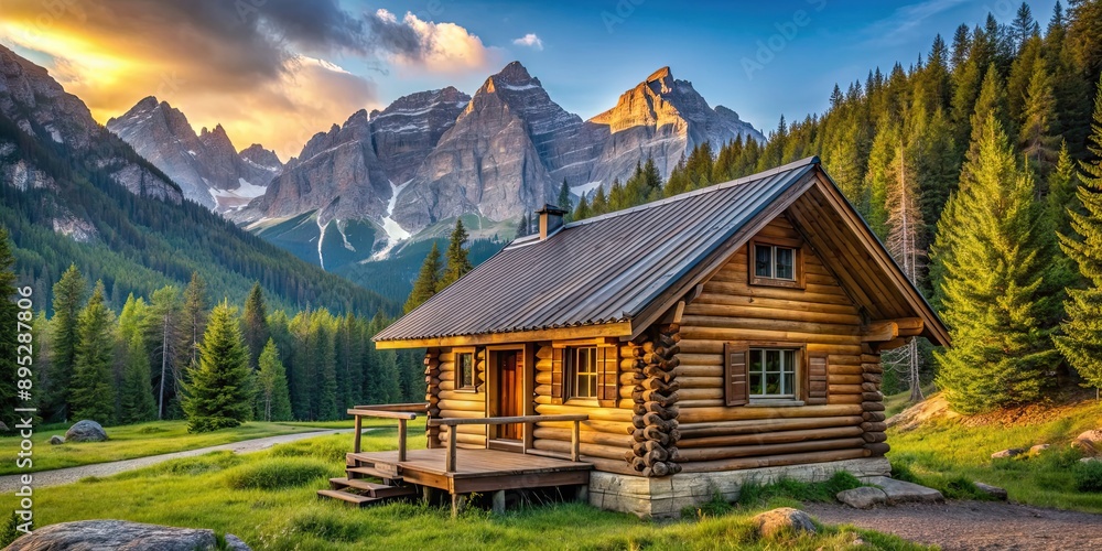 Cozy wooden cabin nestled in the mountains , retreat, solitude, nature, remote, cabin, wood, picturesque, landscape, tranquil Cozy wooden cabin nestled in the mountains , retreat, solitude, nature, remote, cabin, wood, picturesque, landscape, tranquil