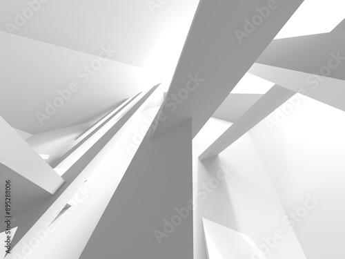 Wallpaper Mural Minimalistic room space. White clean empty architecture interior Torontodigital.ca