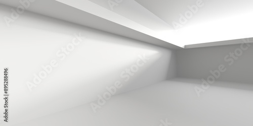 White elegant empty space. White wall room background. Abstract interior