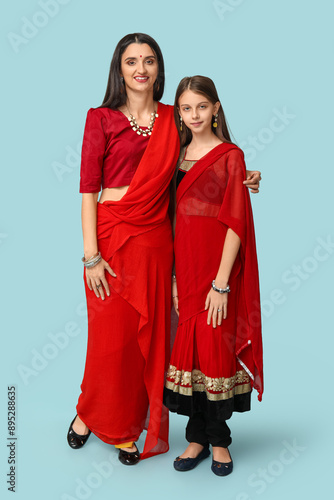 Mother with her daughter in...