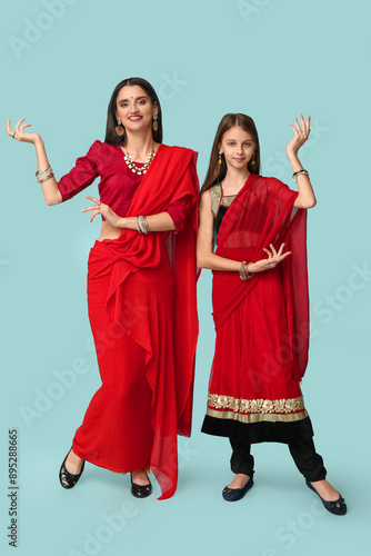 Mother with her daughter in...