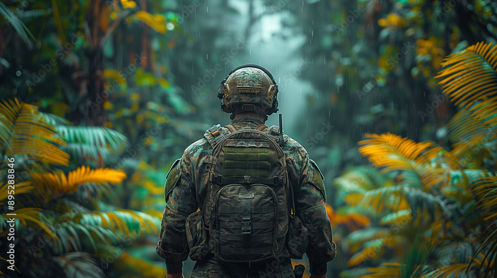 Jungle Warfare Tactical Uniform with Green and Brown Camouflage Jungle Warfare Tactical Uniform with Green and Brown Camouflage