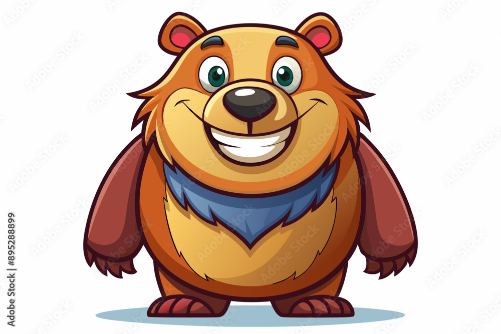 Obraz premium Funny Bear Vector Illustration with White Background Cartoons, Clipart And Line Art Design, Funny Bear vector illustration with white background, perfect for cartoons, clipart, and line art.