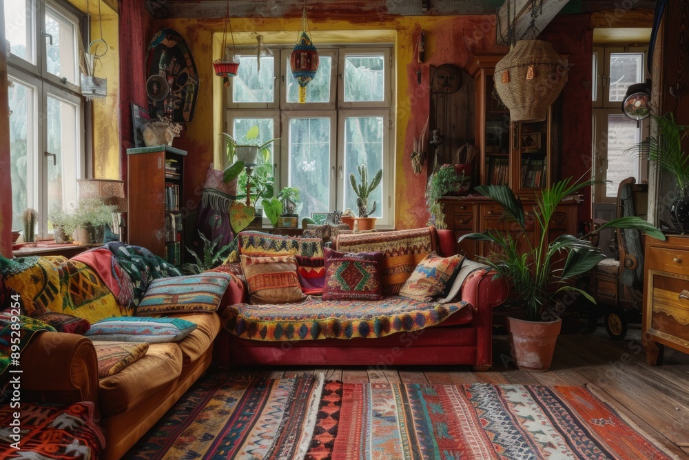Interior of a bohemian boho house Interior of a bohemian boho house