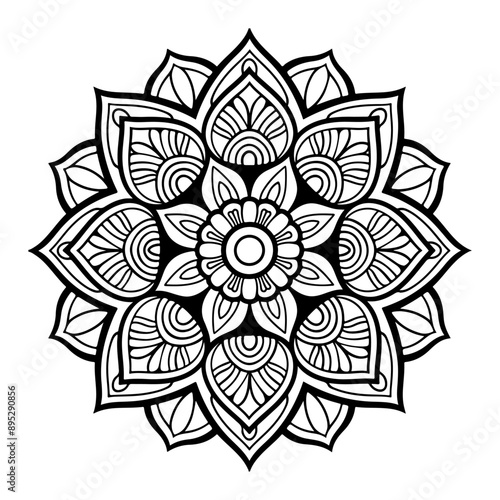 Unique design Ornamental luxury mandala pattern. Circular pattern in the form of a mandala. Henna tatoo mandala. Mehndi style. Coloring book page.